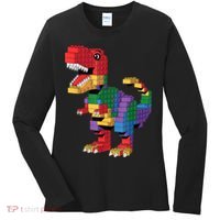 Master Builder Building Bricks Dinosaur T-Rex Women's Long Sleeve Shirt thumb 0