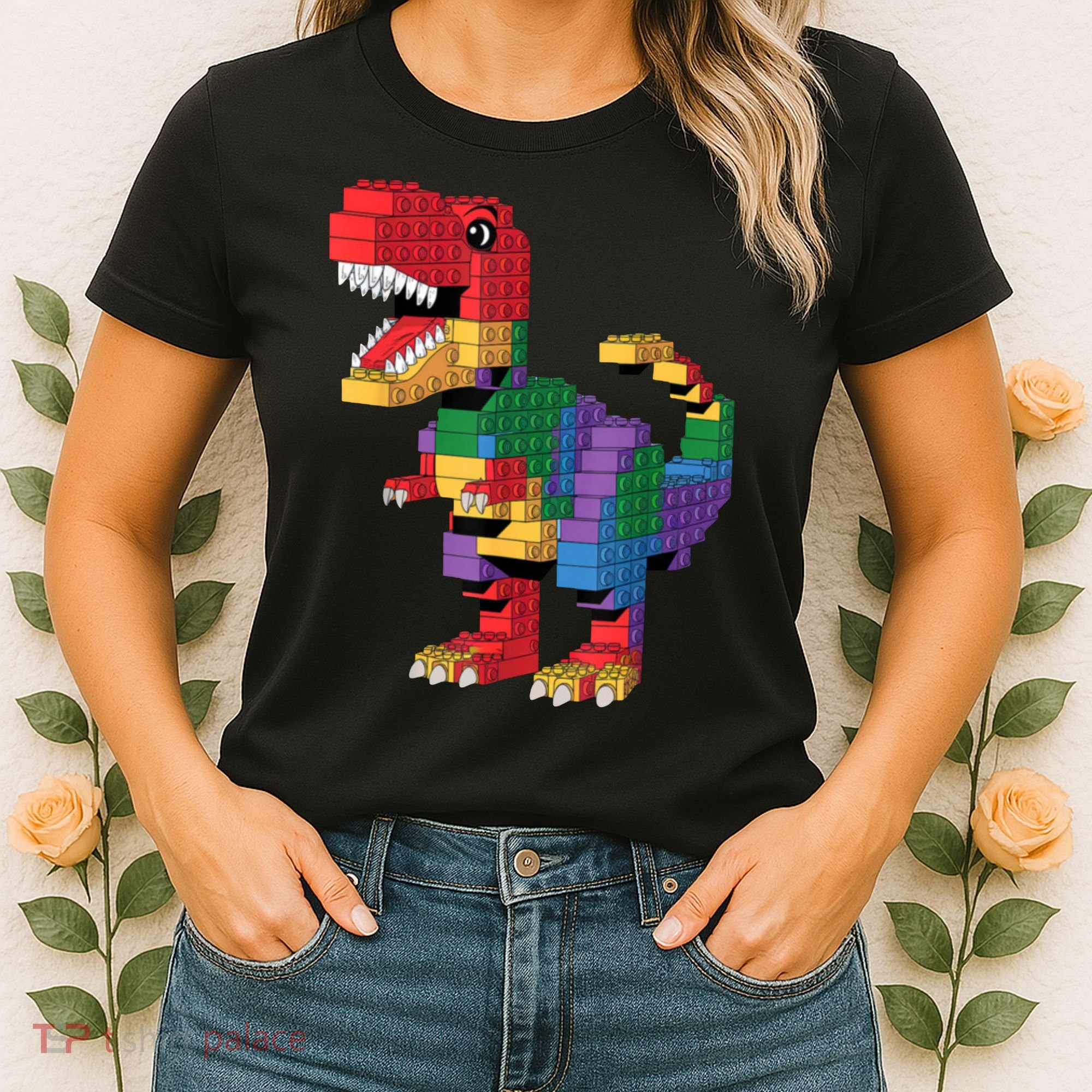 Master Builder Building Bricks Dinosaur T-Rex Women's T-Shirt