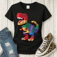 Master Builder Building Bricks Dinosaur T-Rex Women's T-Shirt thumb 3