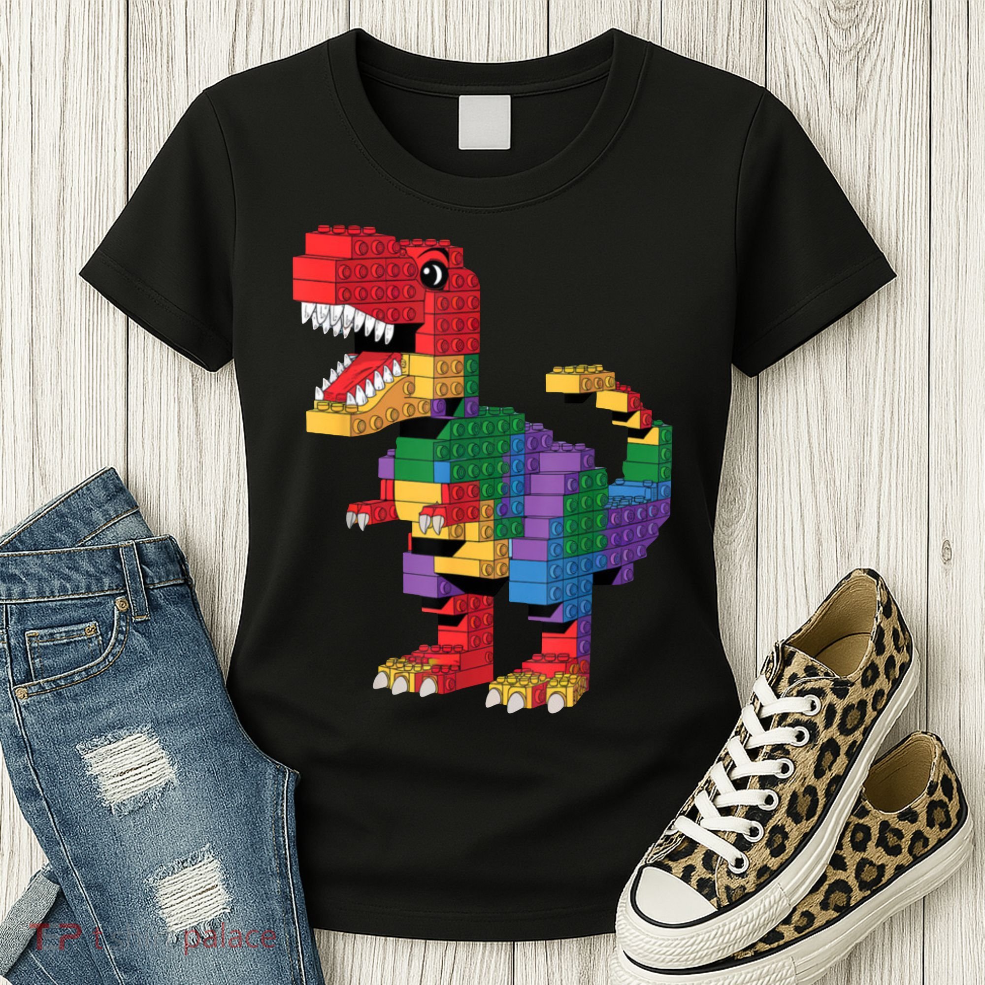 Master Builder Building Bricks Dinosaur T-Rex Women's T-Shirt