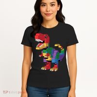 Master Builder Building Bricks Dinosaur T-Rex Women's T-Shirt thumb 4