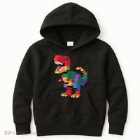 Master Builder Building Bricks Dinosaur T-Rex Kids Hoodie thumb 0