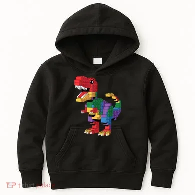 Master Builder Building Bricks Dinosaur T-Rex Kids Hoodie