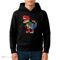 Master Builder Building Bricks Dinosaur T-Rex Kids Hoodie thumb 4