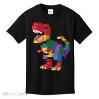 Master Builder Building Bricks Dinosaur T-Rex Kids T-Shirt thumb 0