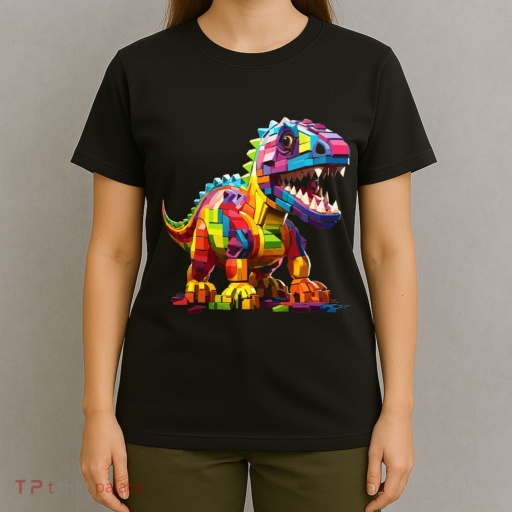 Master Builder Bricks Blocks Play Toys Dinosaur T-Shirt
