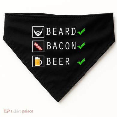 Mens Beard Bacon Beer Funny Checklist Design USA-Made Doggie Bandana