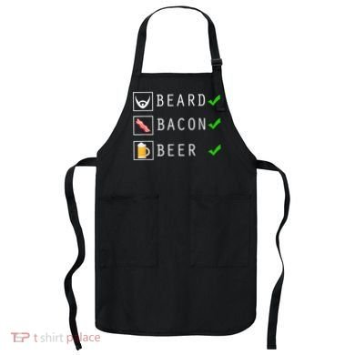 Mens Beard Bacon Beer Funny Checklist Design Apron