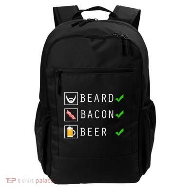Mens Beard Bacon Beer Funny Checklist Design Backpack