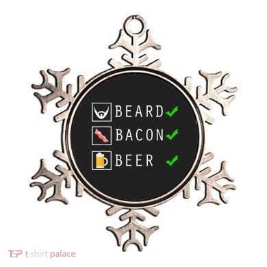 Mens Beard Bacon Beer Funny Checklist Design Ornament