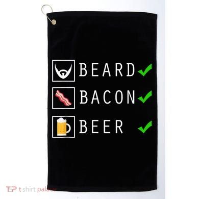 Mens Beard Bacon Beer Funny Checklist Design Golf Towel