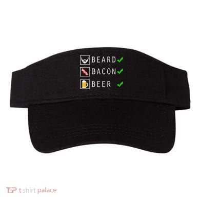 Mens Beard Bacon Beer Funny Checklist Design Visor