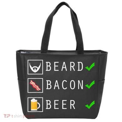 Mens Beard Bacon Beer Funny Checklist Design Tote Bag