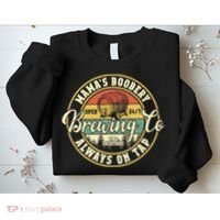 Mama Boobery Breastfeeding Brewery New Mom Brewing Co Retro Sweatshirt thumb 2