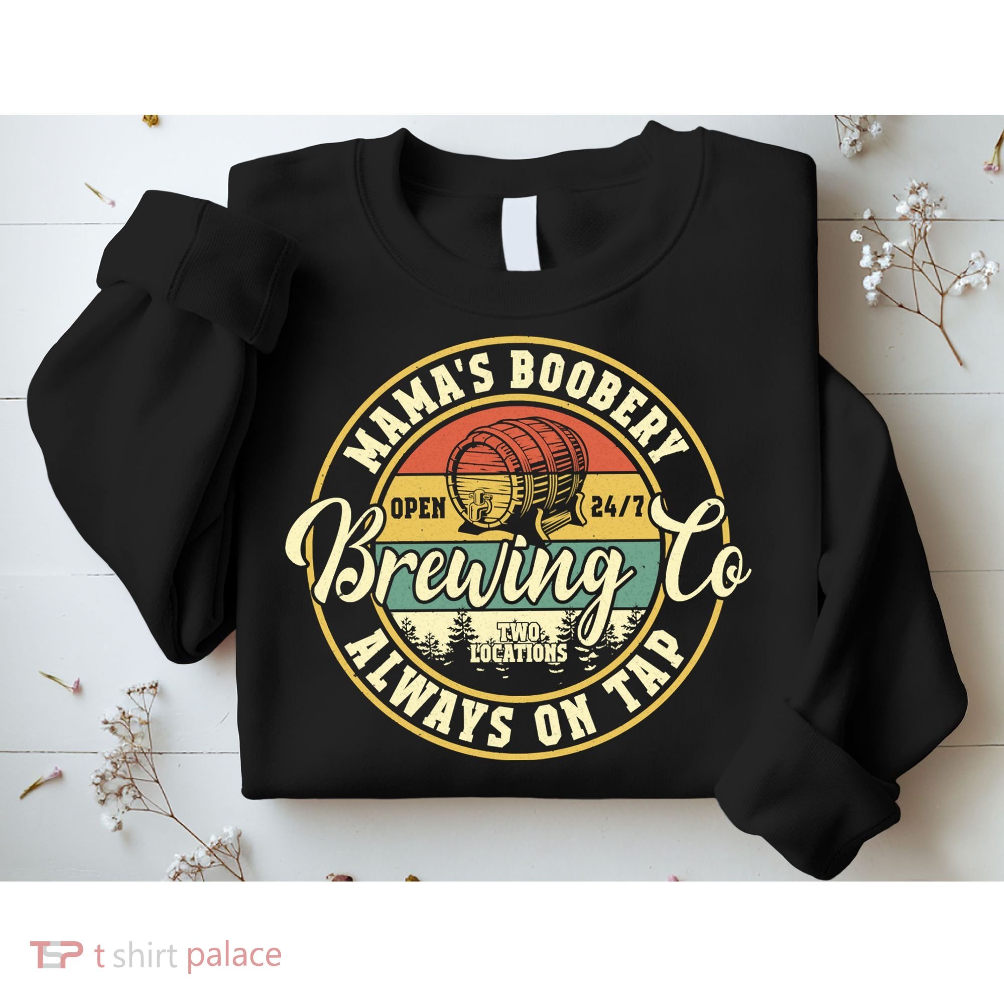 Mama Boobery Breastfeeding Brewery New Mom Brewing Co Retro Sweatshirt