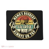 Mama Boobery Breastfeeding Brewery New Mom Brewing Co Retro Mousepad thumb 0