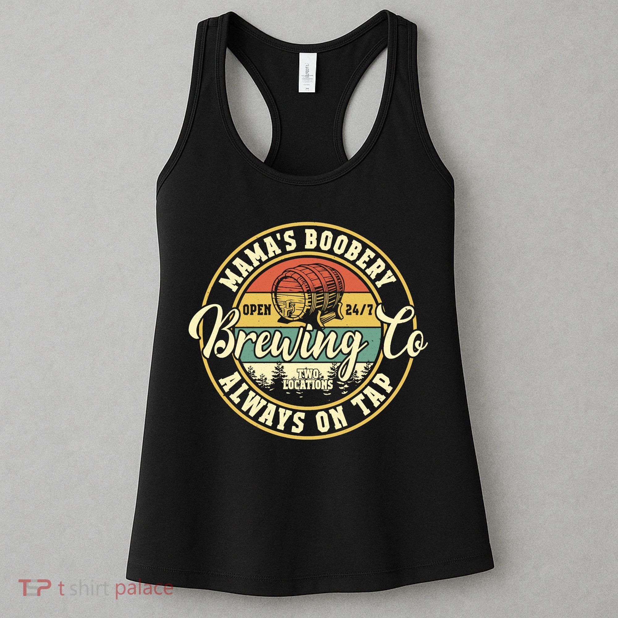 Mama Boobery Breastfeeding Brewery New Mom Brewing Co Retro Women's Tank Top