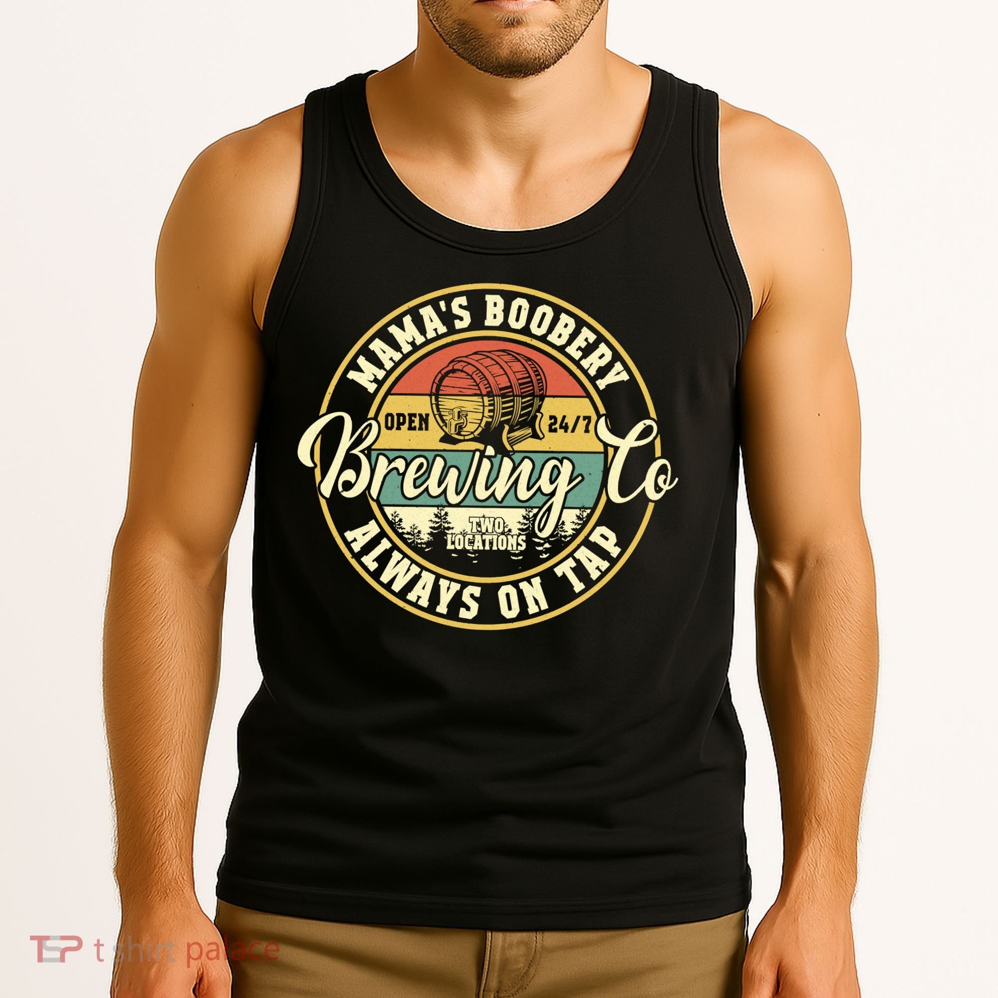 Mama Boobery Breastfeeding Brewery New Mom Brewing Co Retro Tank Top