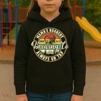 Mama Boobery Breastfeeding Brewery New Mom Brewing Co Retro Kids Hoodie thumb 3