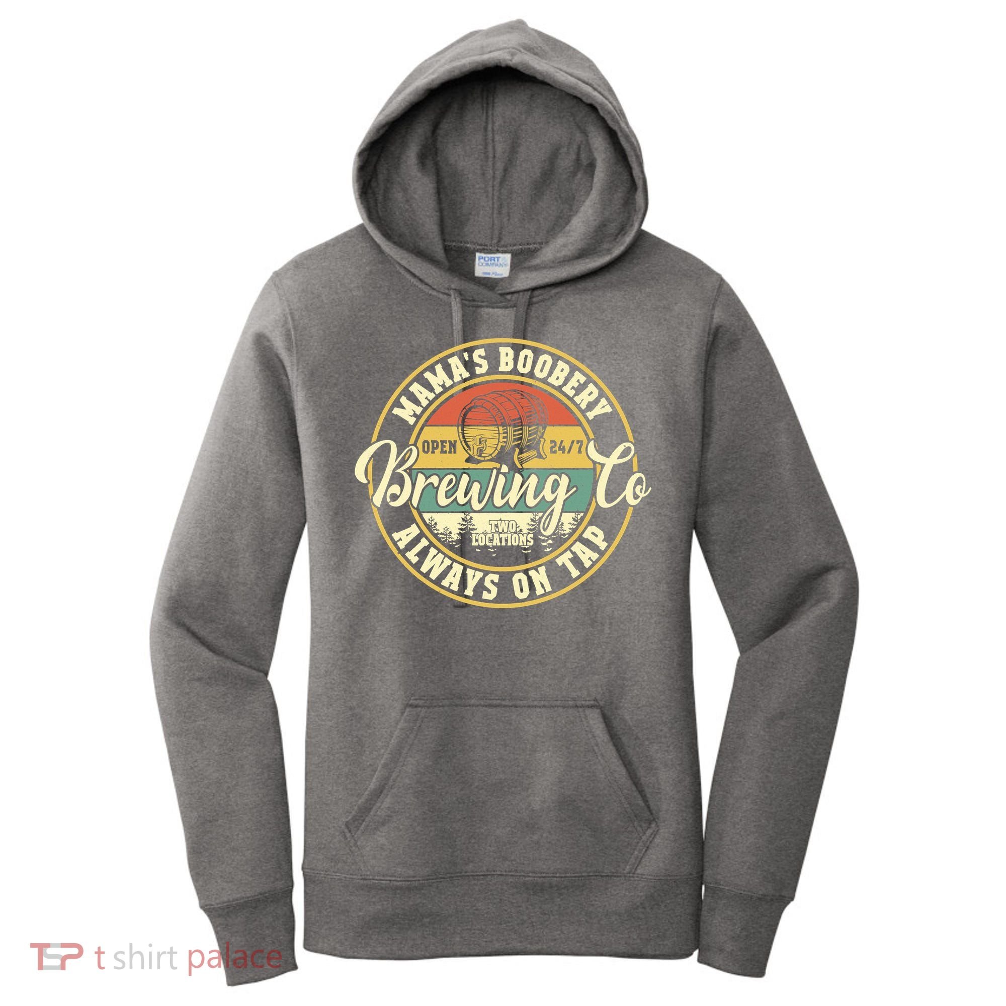 Mama Boobery Breastfeeding Brewery New Mom Brewing Co Retro Women's Hoodie