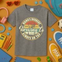 Mama Boobery Breastfeeding Brewery New Mom Brewing Co Retro Kids T-Shirt thumb 3