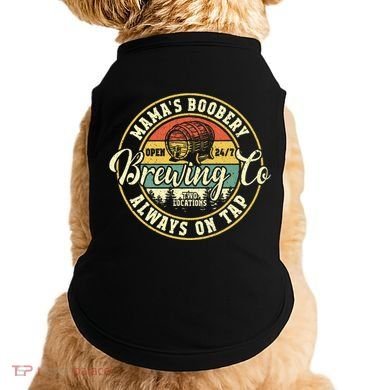 Mama Boobery Breastfeeding Brewery New Mom Brewing Co Retro Doggie Tank