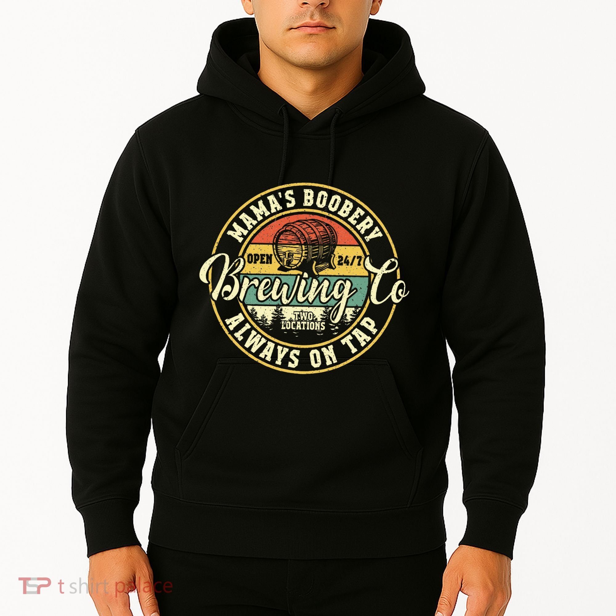 Mama Boobery Breastfeeding Brewery New Mom Brewing Co Retro Hoodie