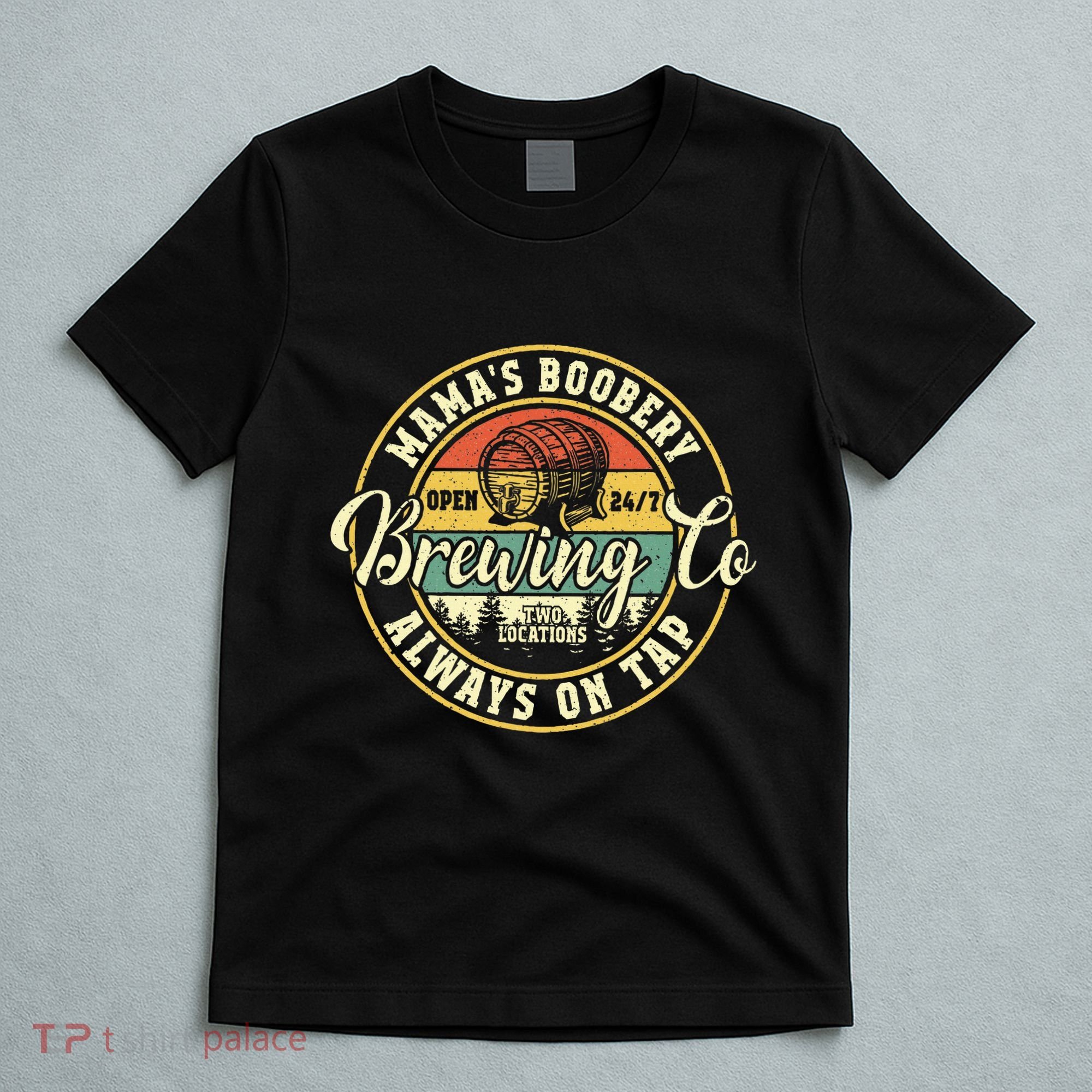 Mama Boobery Breastfeeding Brewery New Mom Brewing Co Retro T-Shirt