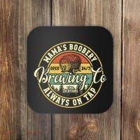 Mama Boobery Breastfeeding Brewery New Mom Brewing Co Retro Coaster thumb 0