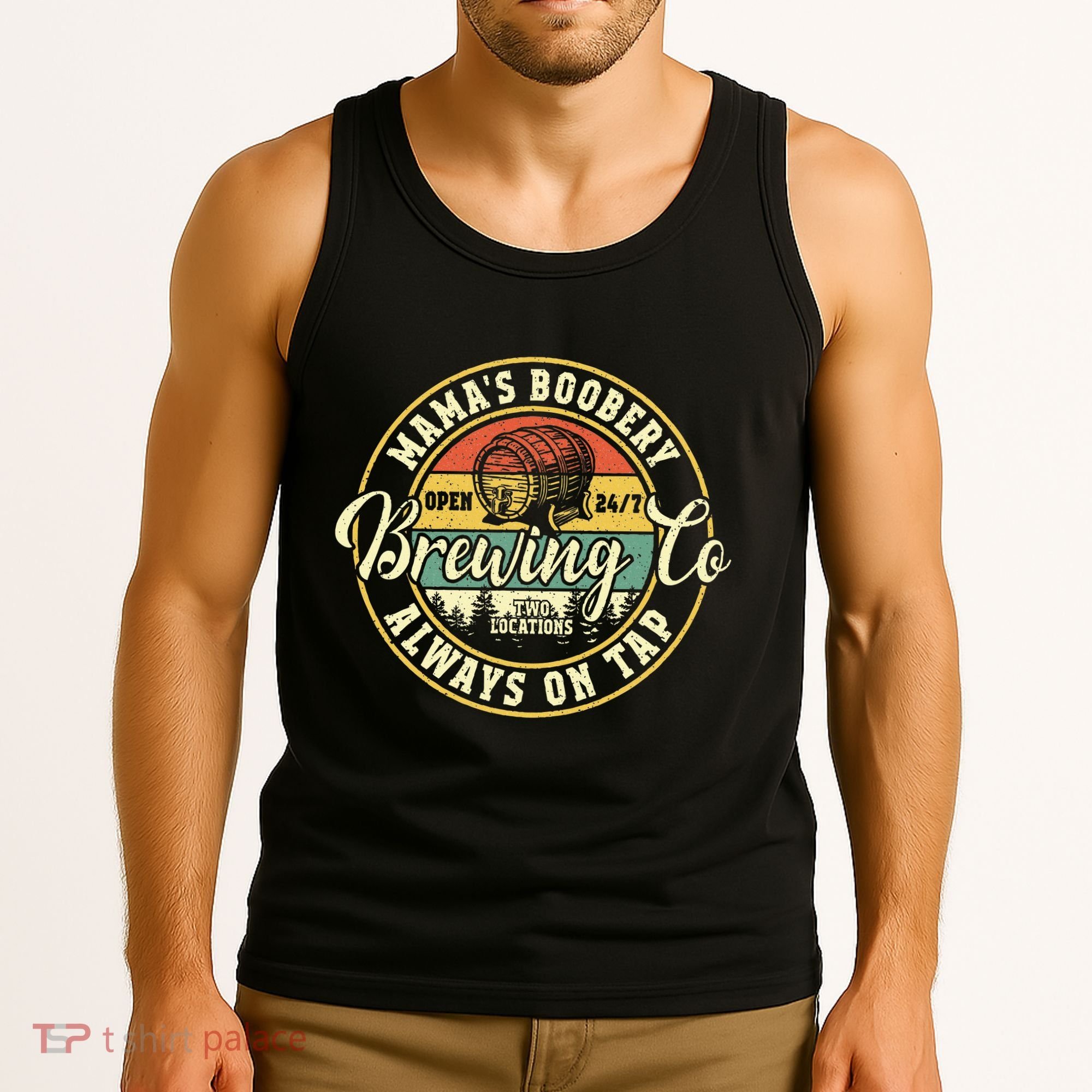 Mama Boobery Breastfeeding Brewery New Mom Brewing Co Retro Tank Top