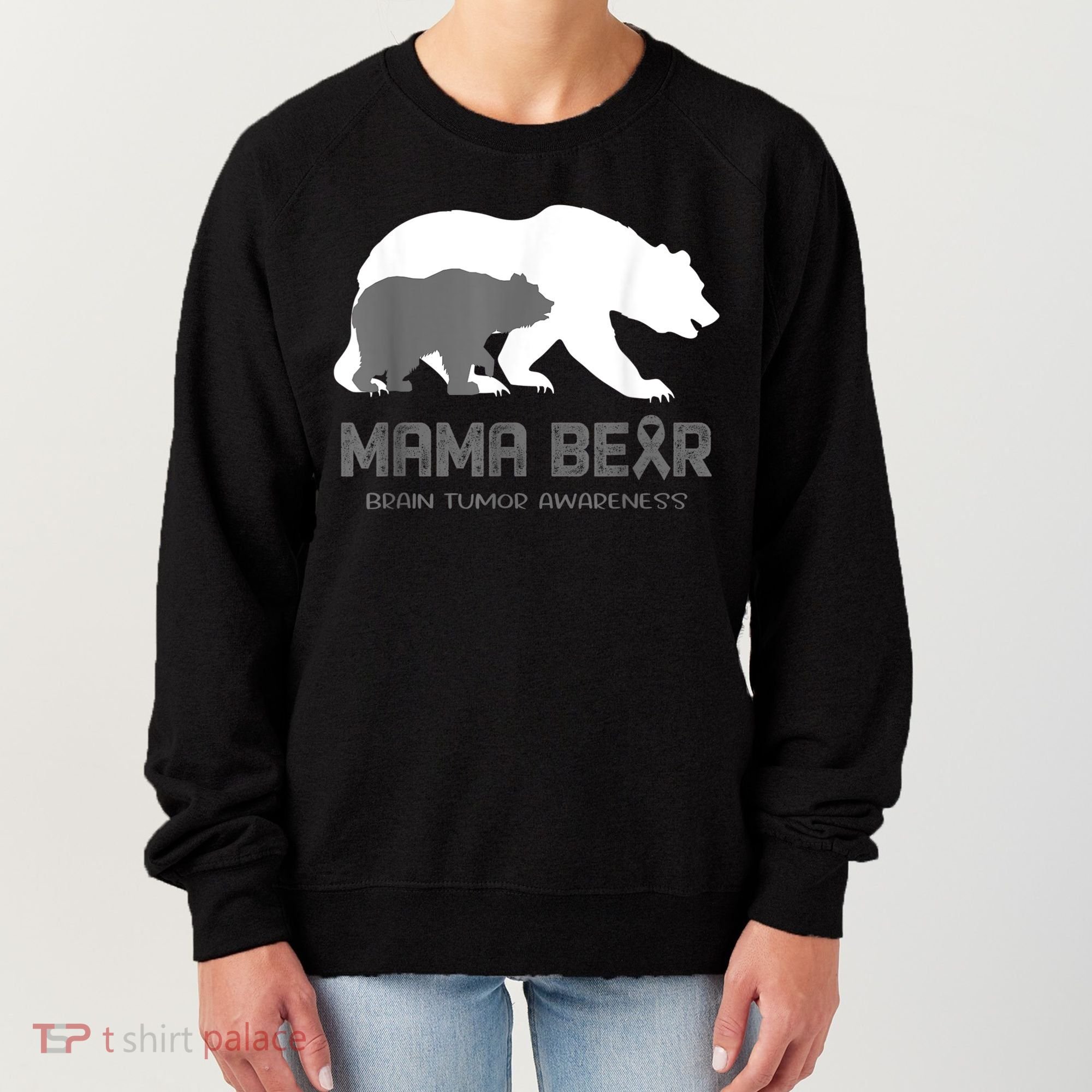 Mama Bear Brain Tumor Awareness Shirt For Women Men Women's Sweatshirt