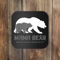Mama Bear Brain Tumor Awareness Shirt For Women Men Coaster thumb 0