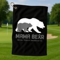 Mama Bear Brain Tumor Awareness Shirt For Women Men Golf Towel thumb 1