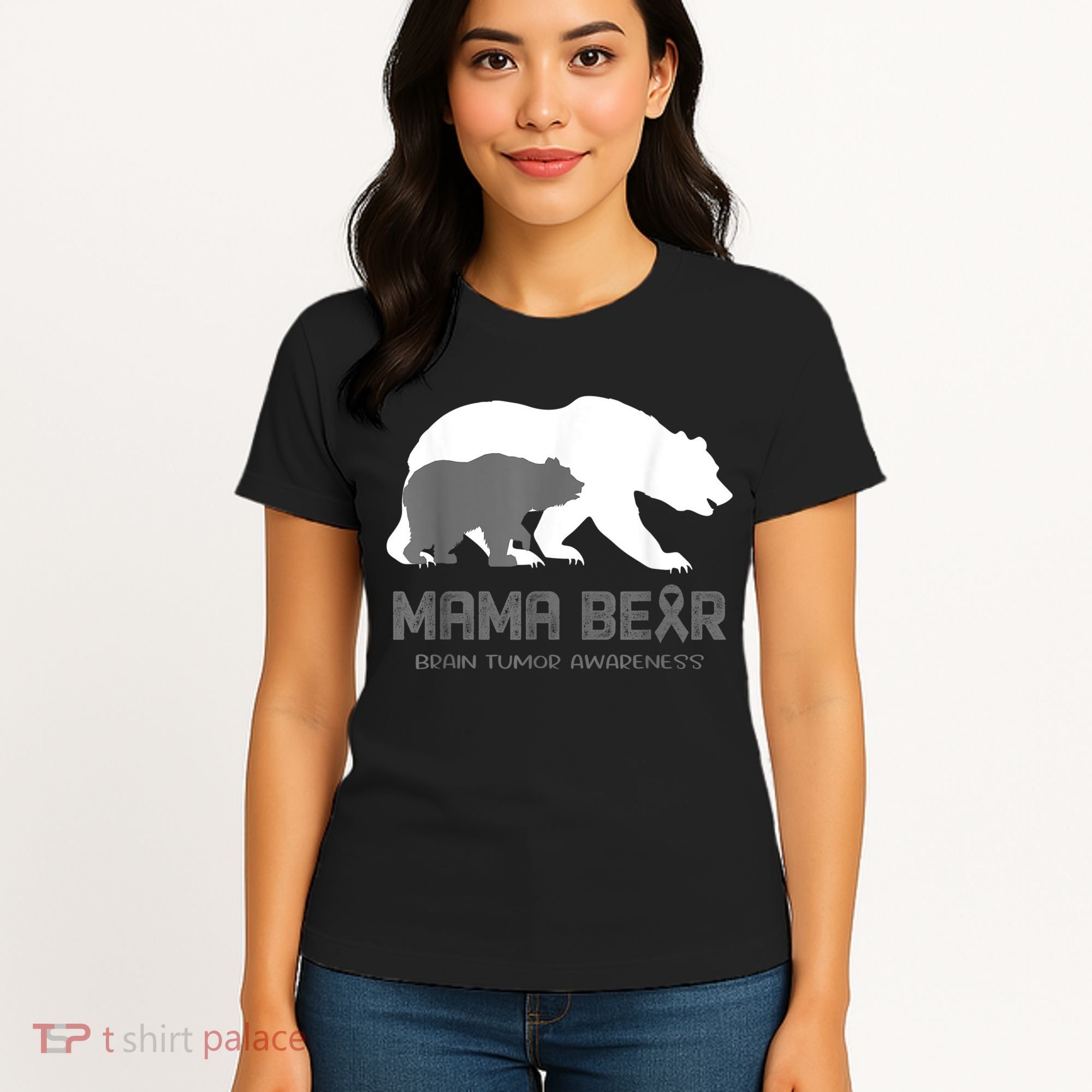 Mama Bear Brain Tumor Awareness Shirt For Women Men Women's T-Shirt