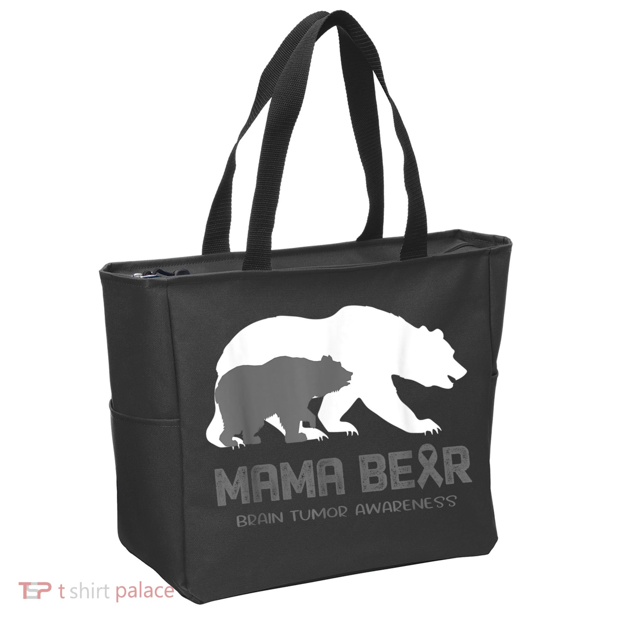 Mama Bear Brain Tumor Awareness Shirt For Women Men Tote Bag