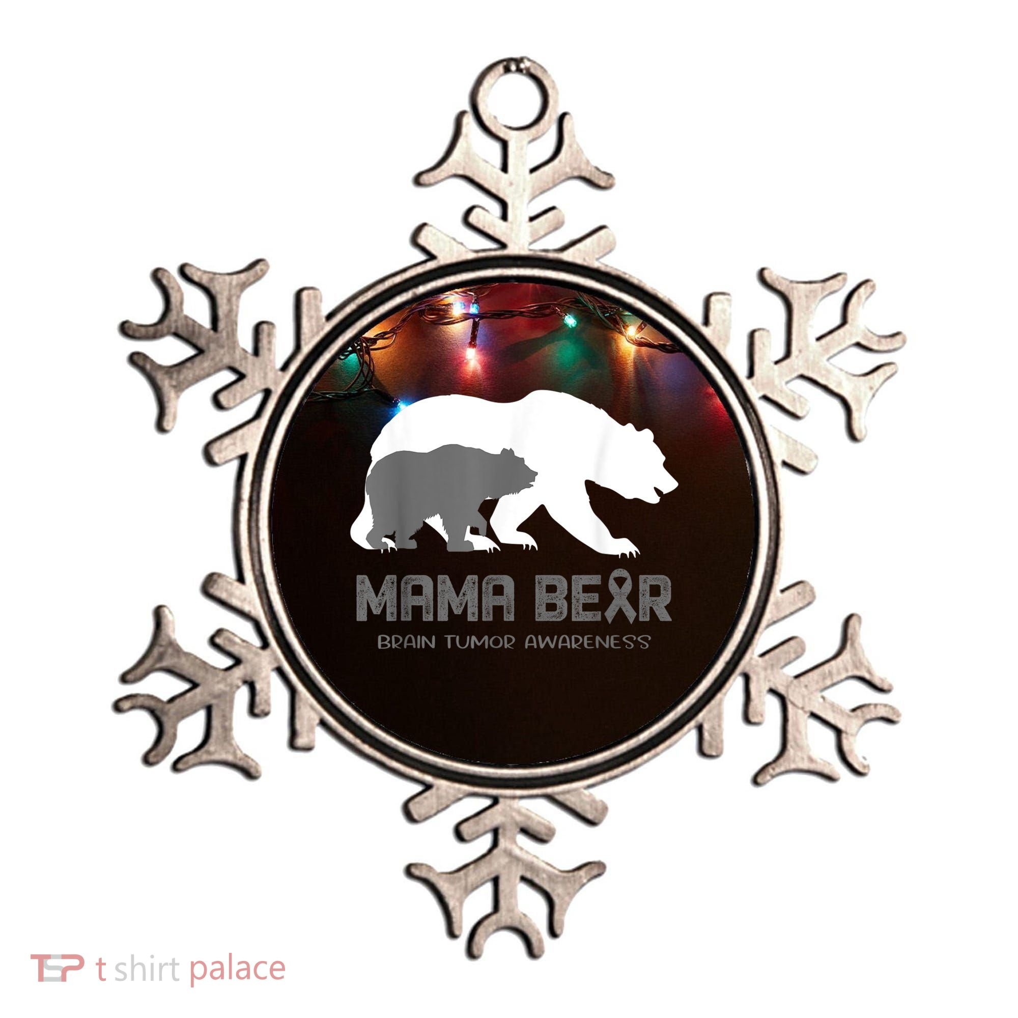 Mama Bear Brain Tumor Awareness Shirt For Women Men Ornament