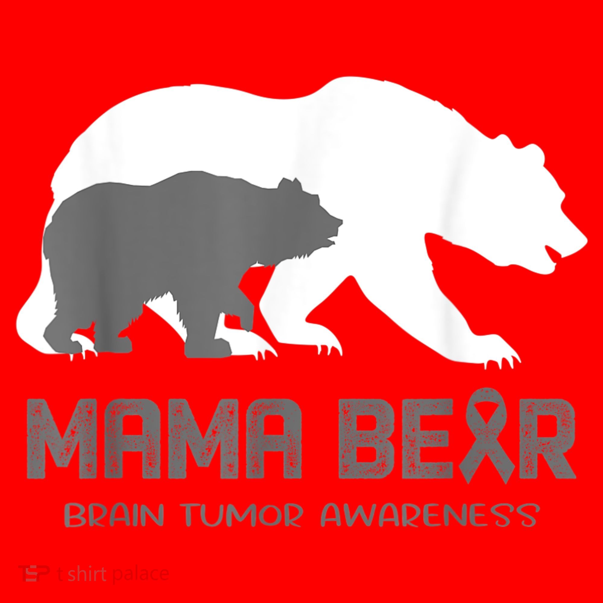Mama Bear Brain Tumor Awareness Shirt For Women Men Santa Hat