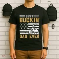 Men Best Buckin Dad Ever Deer Hunting Bucking Fathers Day Gift T-Shirt thumb 6