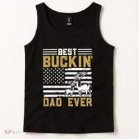 Men Best Buckin Dad Ever Deer Hunting Bucking Fathers Day Gift Tank Top thumb 2