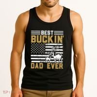 Men Best Buckin Dad Ever Deer Hunting Bucking Fathers Day Gift Tank Top thumb 3