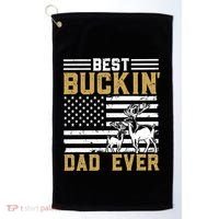 Men Best Buckin Dad Ever Deer Hunting Bucking Fathers Day Gift Golf Towel thumb 0