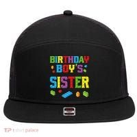 Master Builder Birthday Sister Building Bricks Blocks 7 Panel Mesh Trucker Snapback Hat thumb 0