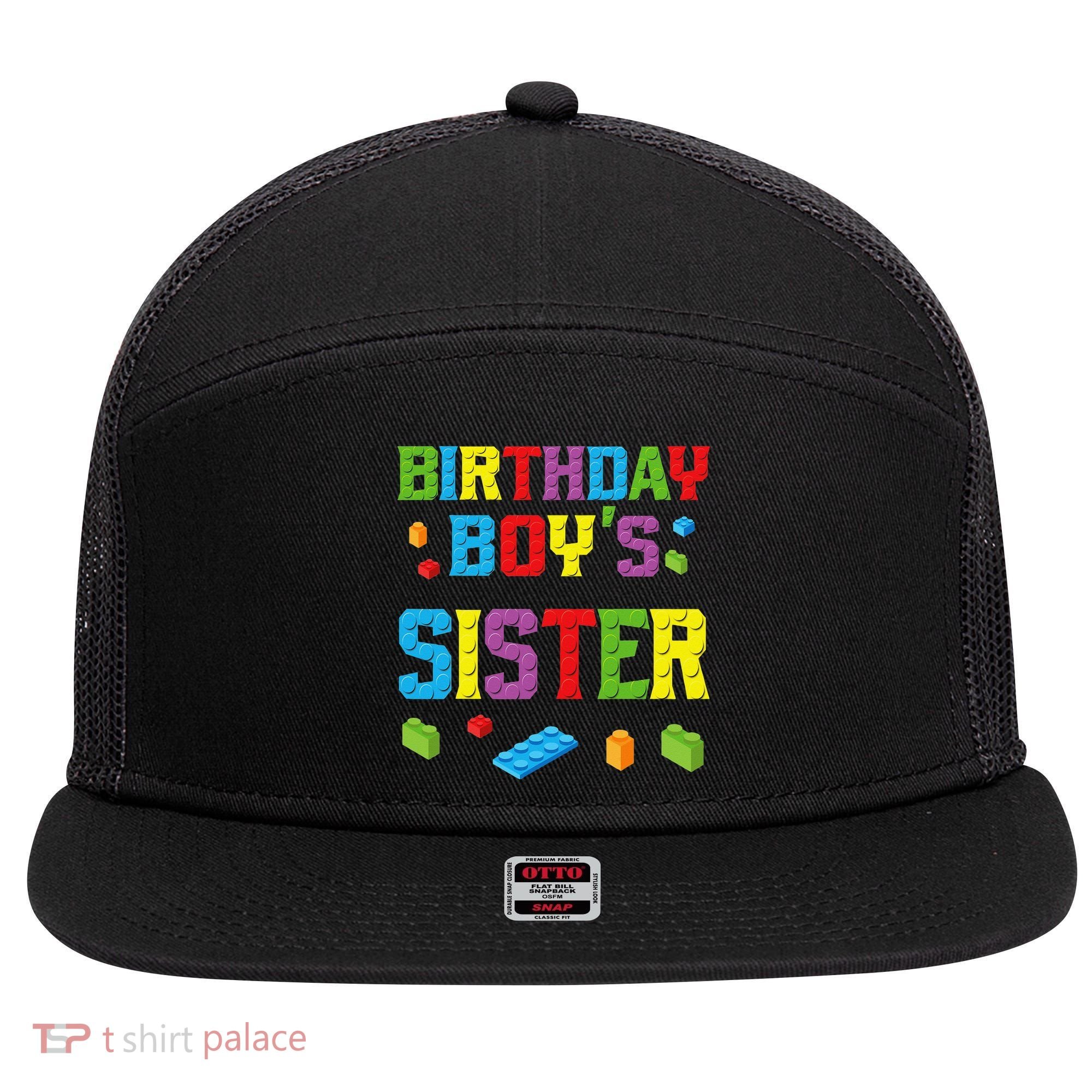 Master Builder Birthday Sister Building Bricks Blocks 7 Panel Mesh Trucker Snapback Hat