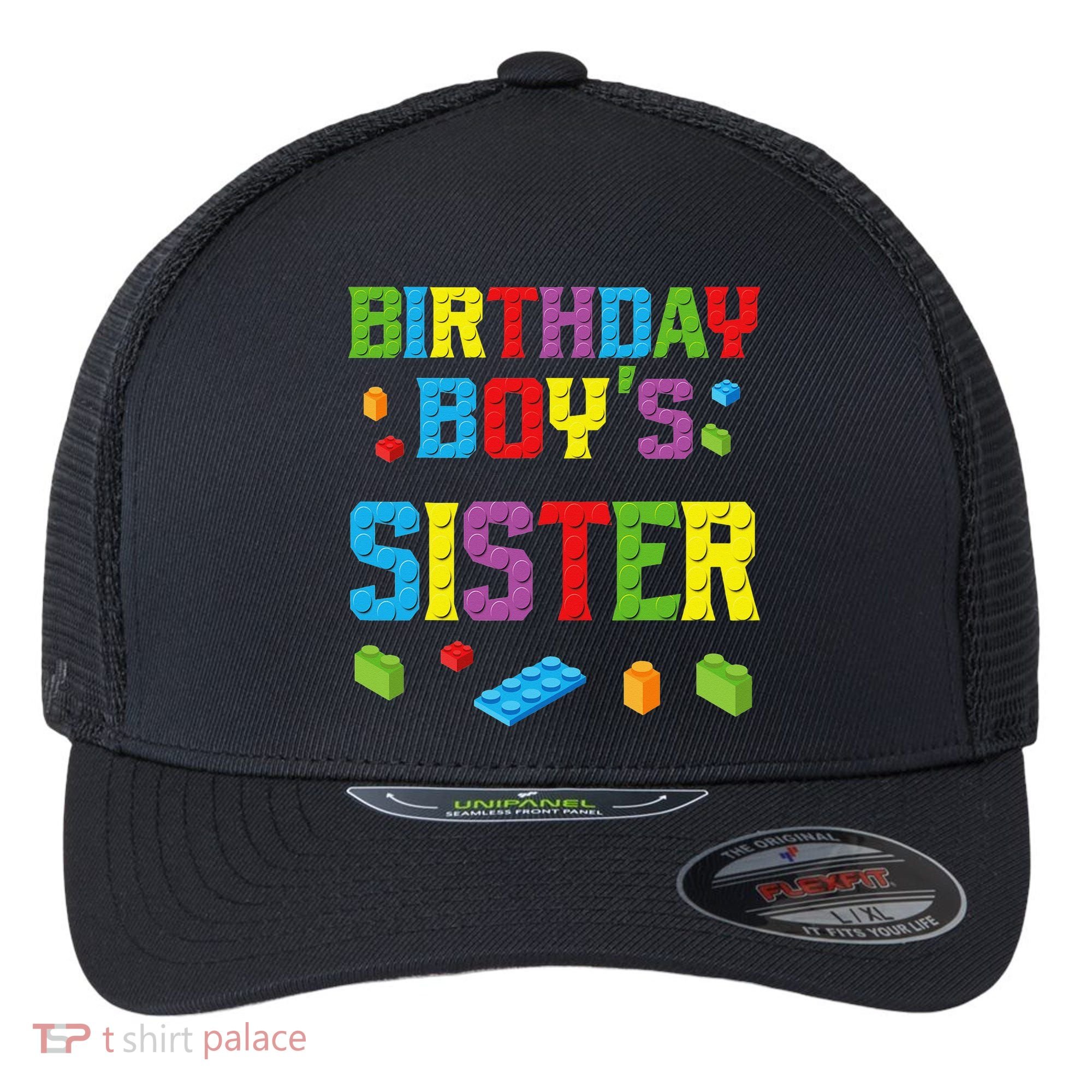Master Builder Birthday Sister Building Bricks Blocks Flexfit Unipanel Trucker Cap