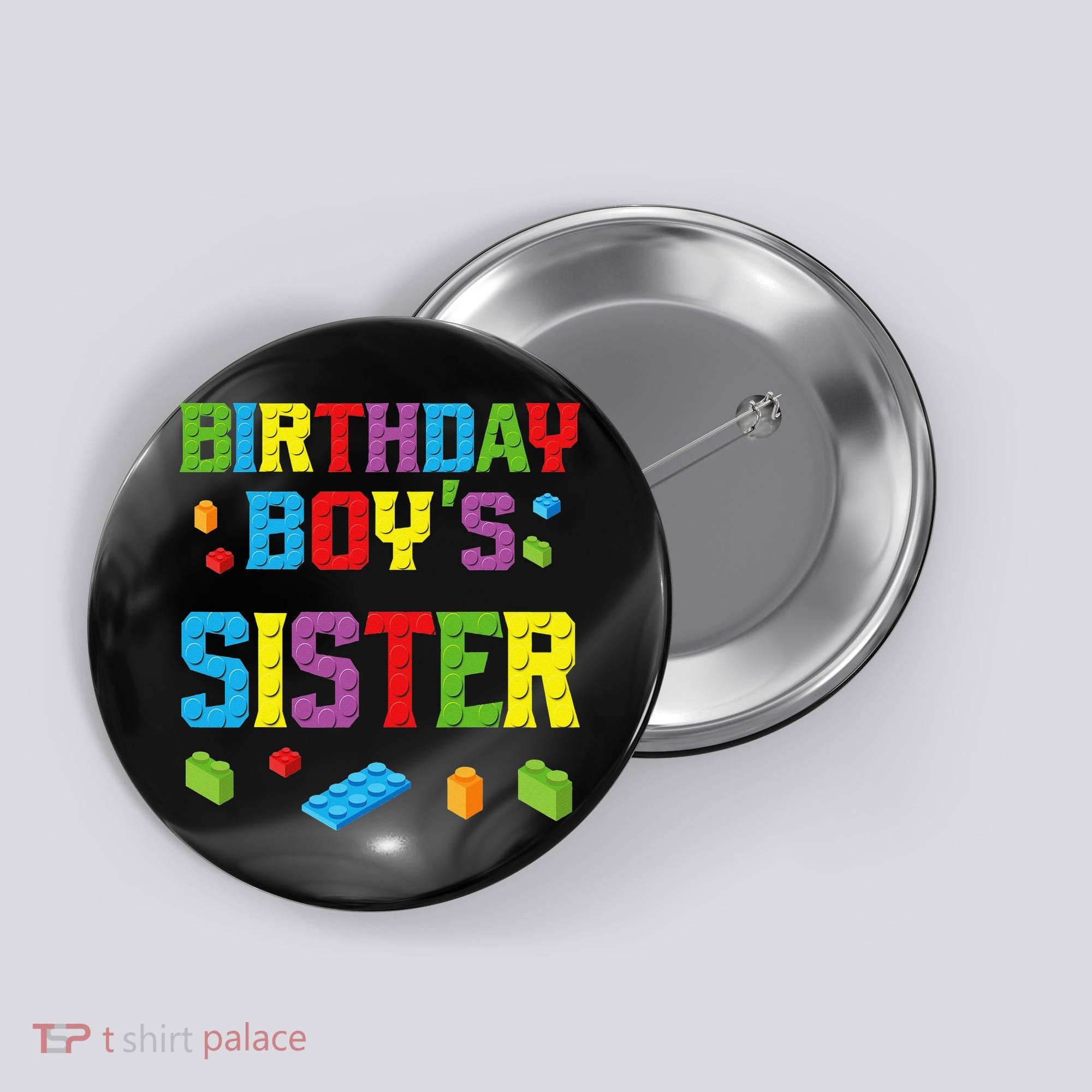 Master Builder Birthday Sister Building Bricks Blocks Button