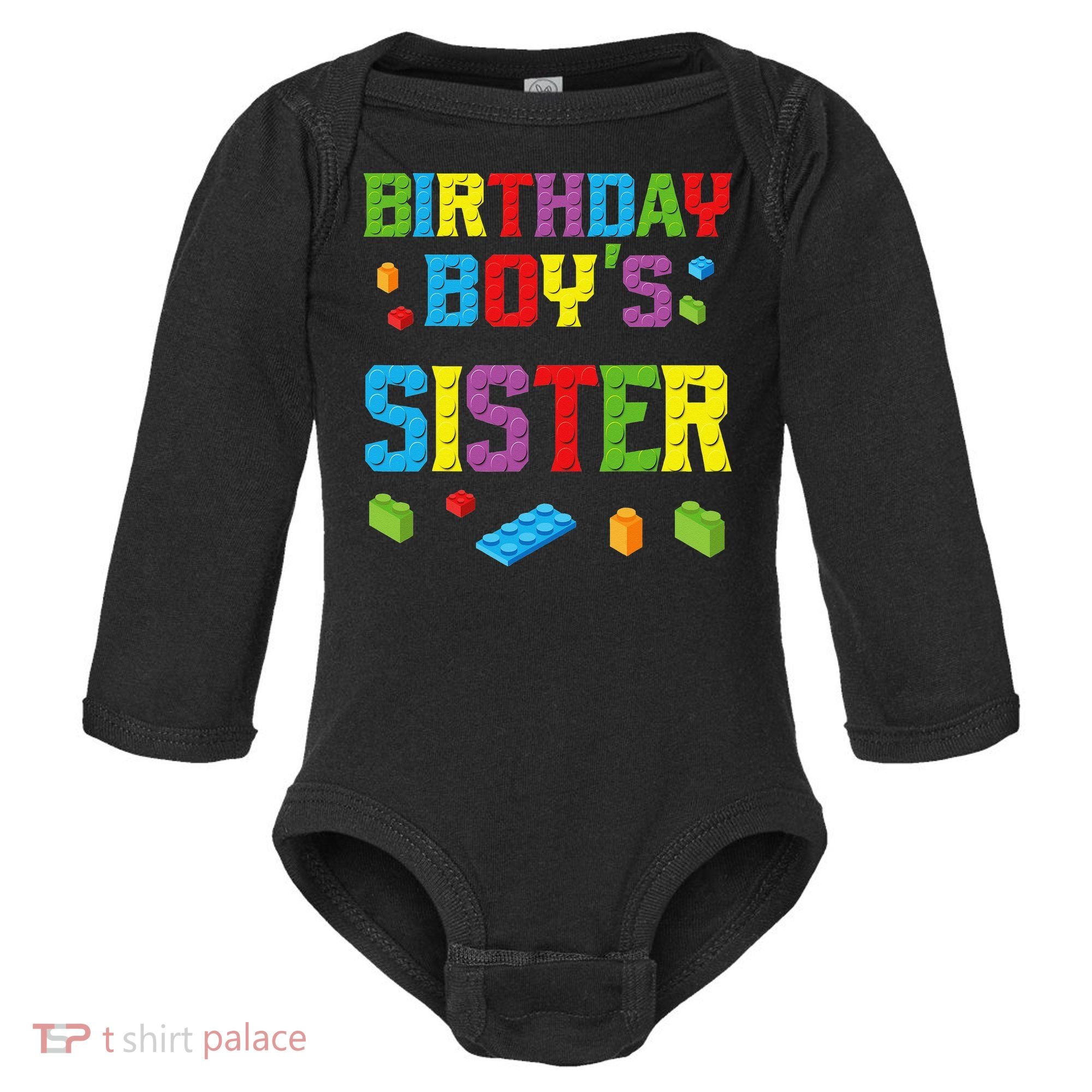 Master Builder Birthday Sister Building Bricks Blocks Baby Long Sleeve Bodysuit