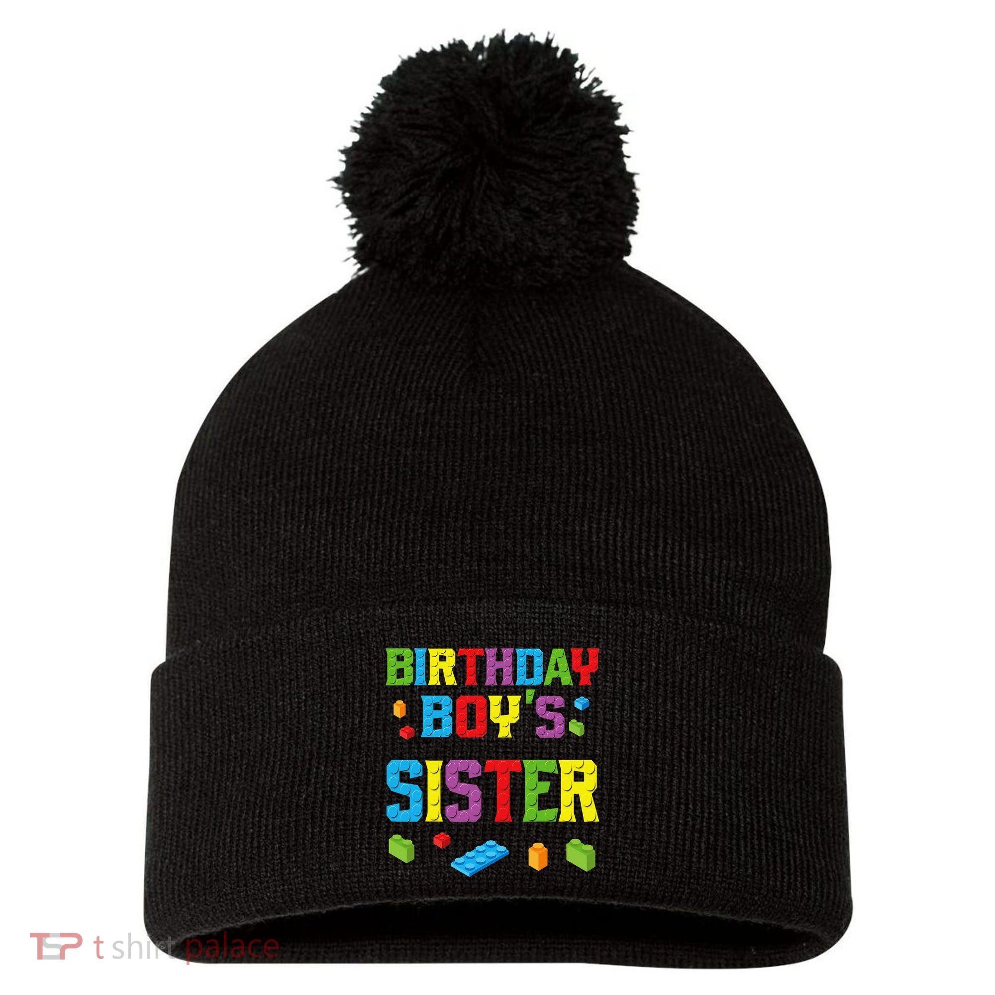 Master Builder Birthday Sister Building Bricks Blocks Pom Pom 12in Knit Beanie