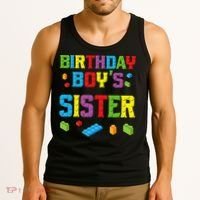 Master Builder Birthday Sister Building Bricks Blocks Tank Top thumb 3