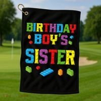 Master Builder Birthday Sister Building Bricks Blocks Golf Towel thumb 1