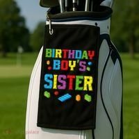 Master Builder Birthday Sister Building Bricks Blocks Golf Towel thumb 2